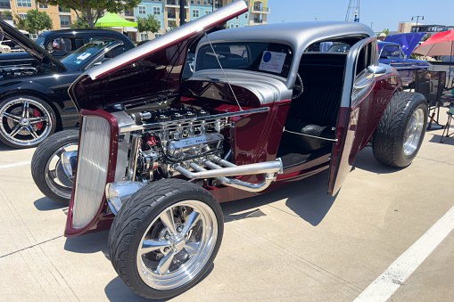 Little Elm, Texas - June 11, 2023: Vintage american car Ford Model B 3 Coupe.