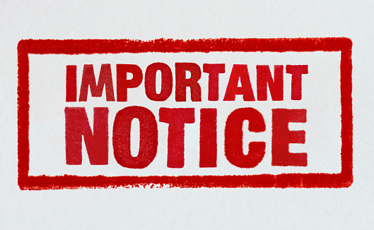 Important Notice. Red stamp on white background.