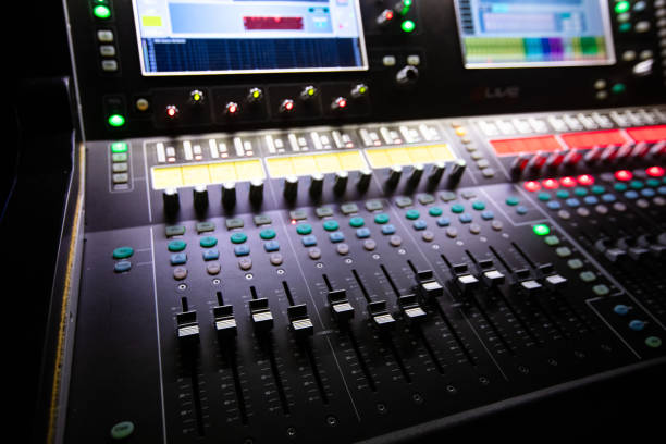 istock Closeup of sound control panel 1612465245