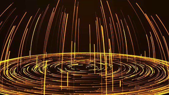 4k Abstract yellow circle particles