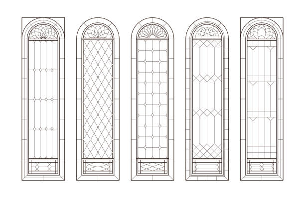 ilustrações de stock, clip art, desenhos animados e ícones de christian medieval arches. - confession religion