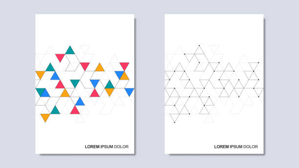 Creative idea of modern design with abstract geometric background. Minimalistic vector texture with polygonal pattern. Template for cover brochure, layout, flyer, book, banner Creative idea of modern design with abstract geometric background. Minimalistic vector texture with polygonal pattern. Template for cover brochure, layout, flyer, book, banner. triangle shape stock illustrations