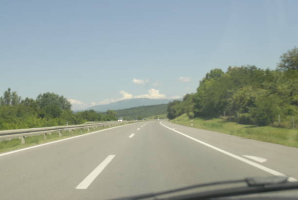 istock Open road, driving situation during trip through Serbia 1612616992