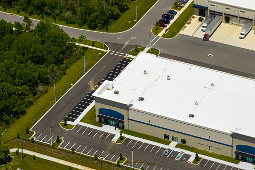 Weston, FL, USA - November 27, 2022: Aerial drone photo of Vital Pharmaceuticals Weston Florida