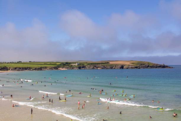 istock Swimmers at Cataclews Point, Harlyn Bay, Cornwall, UK 1612717064