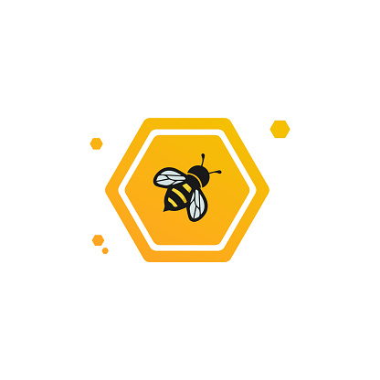 Bumble bee honey hive logo design vector creative template