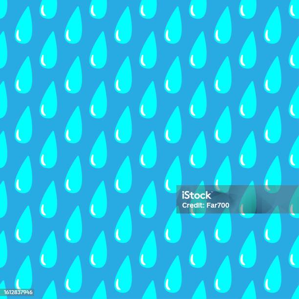 Drop Blue Simple Small Falling Drops Isolated On Blue Background Cute Seamless Pattern ...