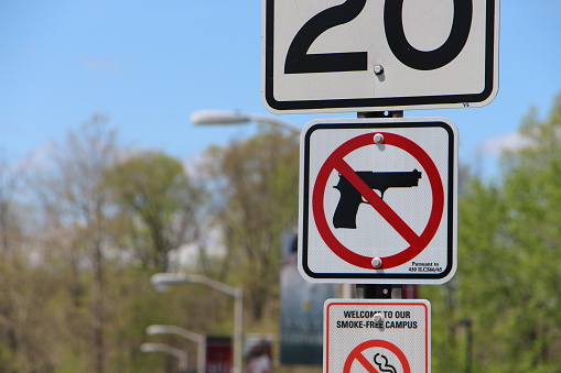 gun, banned, sign