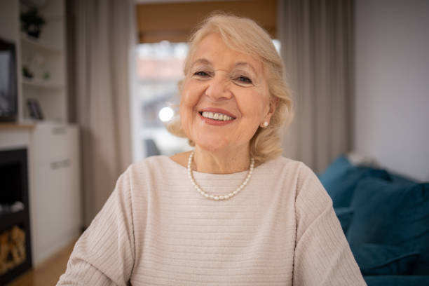istock Happy senior woman 1613005877