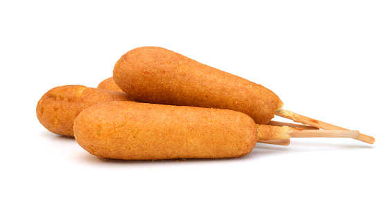 Organic Corn Dog on white background