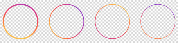 stockillustraties, clipart, cartoons en iconen met instagram gradient circles - verhalen vertellen