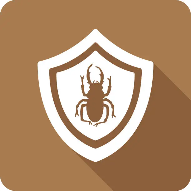 Vector illustration of Shield Beetle Icon Silhouette