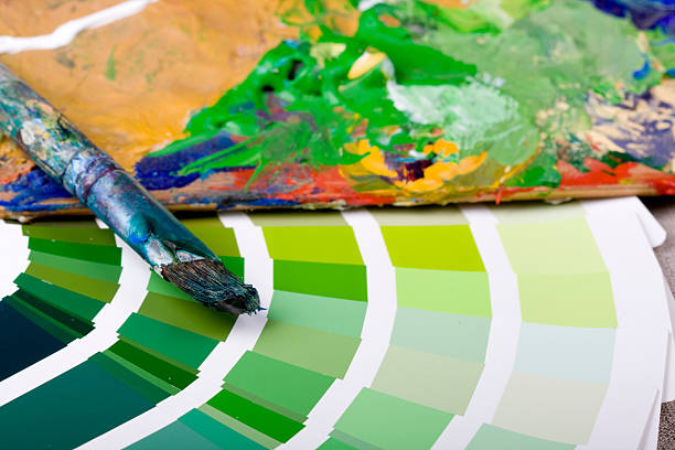 istock Artistic equipment and color chart 161307671