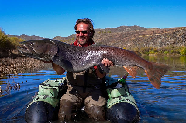 istock Trout action - Large one with 57 lbs 161308618