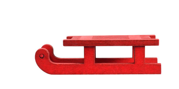 istock Red Christmas Santa sled isolated cutout 1613114451