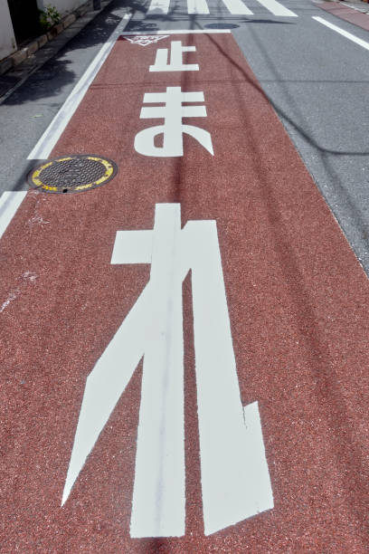 istock Road markings and manhole 1613191567