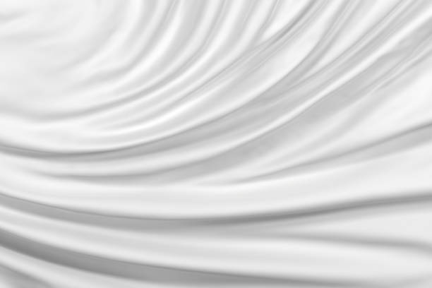 istock Shiny plain white cloth 3D with ripple-like wrinkles 1613202268