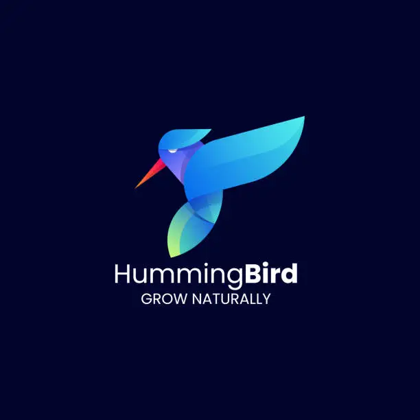 Vector illustration of Vector Illustration Humming Bird Gradient Colorful Style