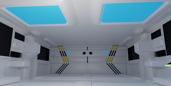Sci fi room laboratory corridor modern spaceship lab sci fi technology lab hallway indoor for  product package craft door new product Sci fi in  spaceship room tech to robot robotics background
