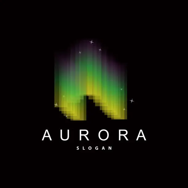 Vector illustration of Aurora, Sky View Light Vector Design, Symbol Template Illustration