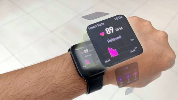 technology artificial intelligence future, ar display on smart watch - nerve cell brain engineering cell imagens e fotografias de stock