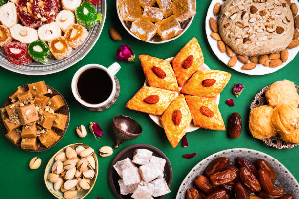 istock Middle Eastern Sweets, Turkish Delights, Arabic Desserts 1613339315