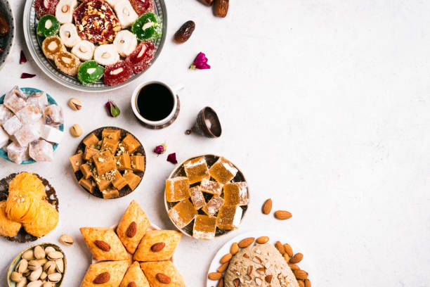 istock Middle Eastern Sweets, Turkish Delights, Arabic Desserts 1613339840