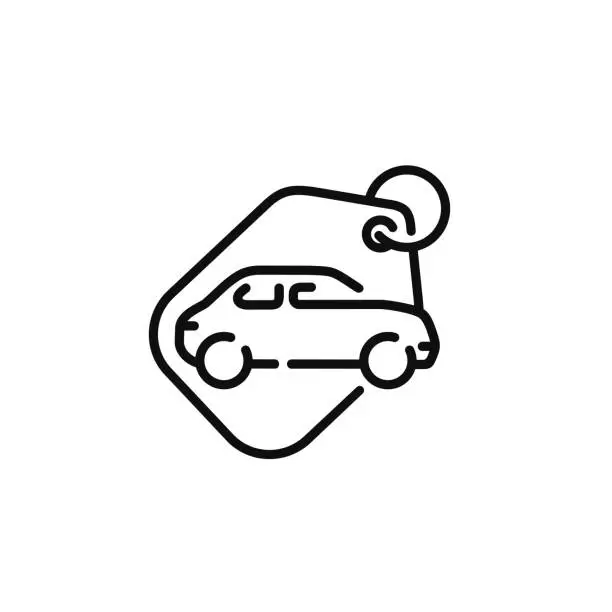 Vector illustration of Car deal line icon isolated on with background