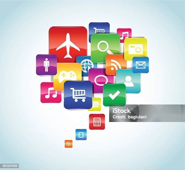 Vetores de Aplicativo e mais imagens de Aplicação móvel - Aplicação móvel, Branco, Comunicação