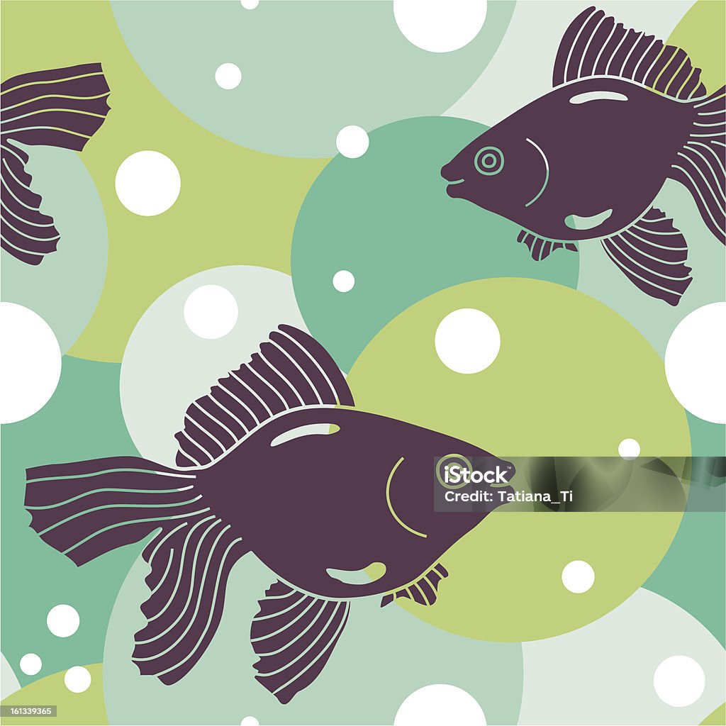 Patrón de pescado - arte vectorial de Abstracto libre de derechos