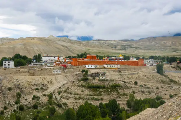 Photo of The forbidden Kingdom of Lo Manthang with Monastery, Palace and Village in Upper Mustang of Nepal.
