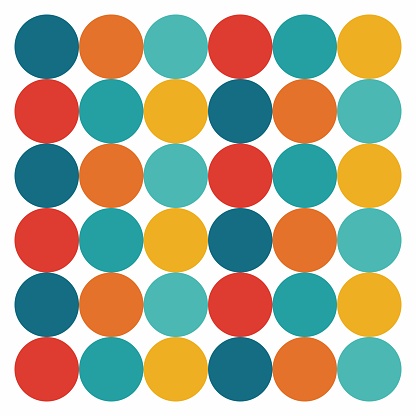 Retro color palette background circle lines seventies wallpaper vector.
