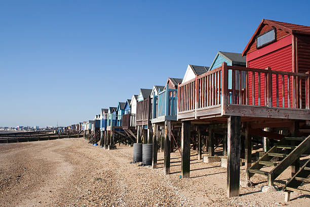 istock Beach Huts, Thorpe Bay, Essex, England 161344089
