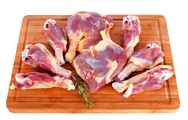pato de carne - animal leg duck meat chicken leg herb fotografías e imágenes de stock