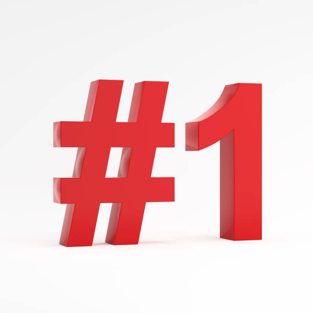 istock Red number one 1 on white background. 1613506910