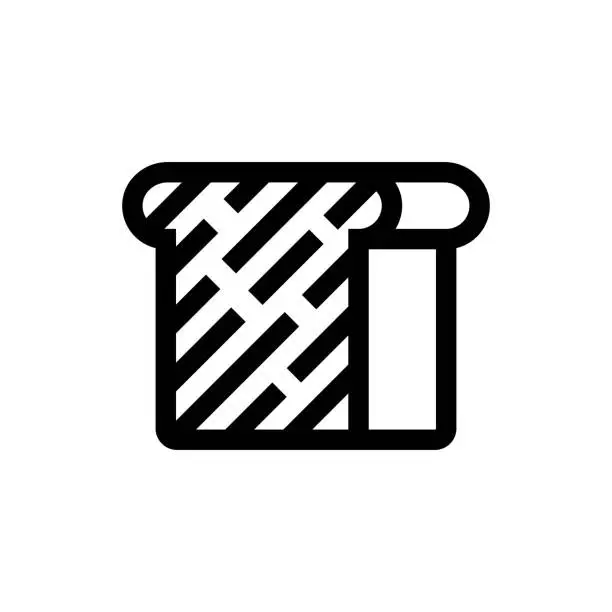 Vector illustration of Toast Bread Line icon, Design, Pixel perfect, Editable stroke. Logo, Sign, Symbol. Bakery.