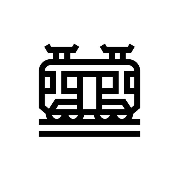 Vector illustration of Train Line icon, Design, Pixel perfect, Editable stroke. Logo, Sign, Symbol. Transportation.