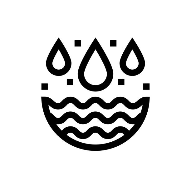 水資源ラインアイコン、デザイン、ピクセルパーフェクト、編集可能なストローク。ロゴ、記号、シンボル。エコロジー、環境。 - sustainable resources water conservation water faucet点のイラスト素材／クリップアート素材／マンガ素材／アイコン素材
