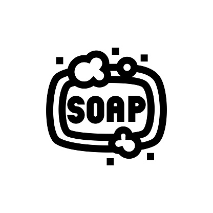 Soap Line icon, Design, Pixel perfect, Editable stroke. Logo, Sign, Symbol. Cleaning Product.