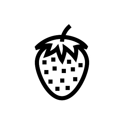 Strawberry Line icon, Design, Pixel perfect, Editable stroke. Logo, Sign, Symbol. Fruit, Vegetable, Freshness, Organic.