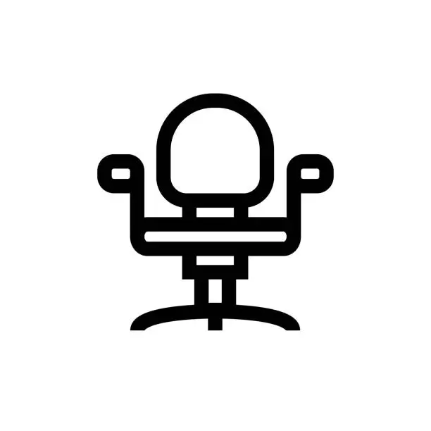 Vector illustration of Swivel Chair Line icon, Design, Pixel perfect, Editable stroke. Logo, Sign, Symbol.