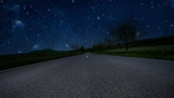 istock night sky in the forest with stars and moon 1613580587