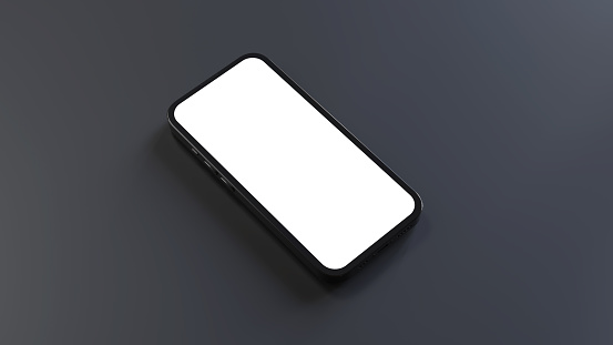Realistic mobile phone template on grey desk