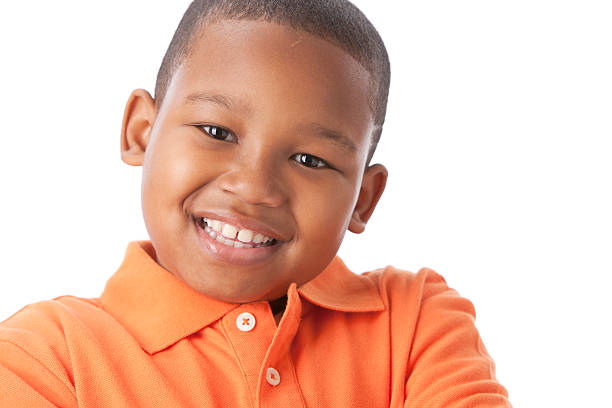 istock Real People: Smiling African American Little Boy Closeup Headshot 161360312