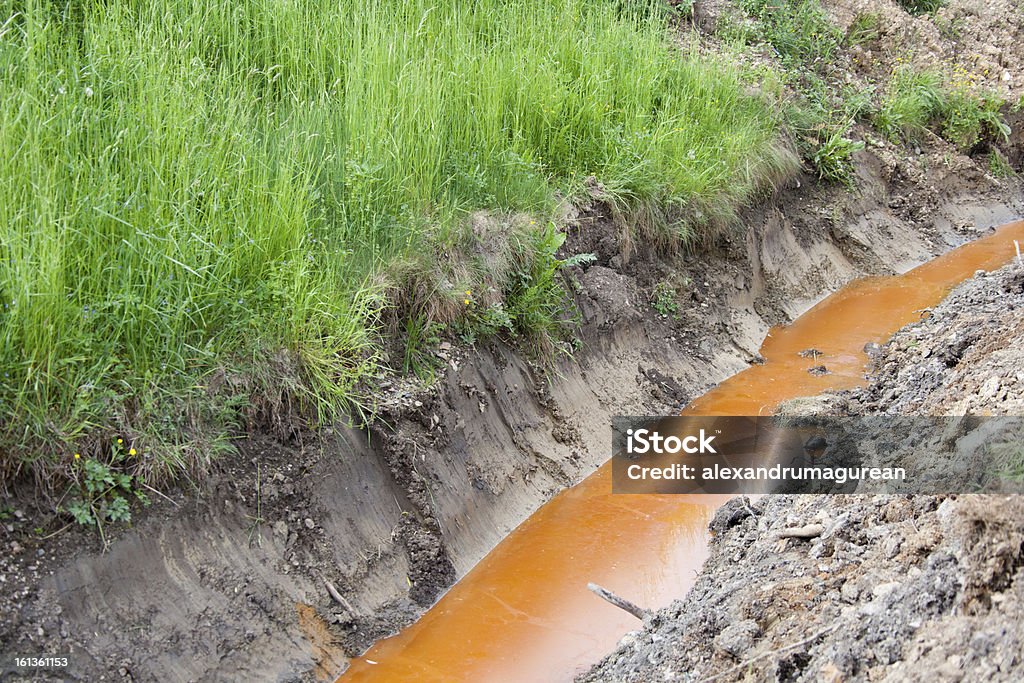 Water Pollution Dirty Pulluted Water Flowing Canal Stock Photo