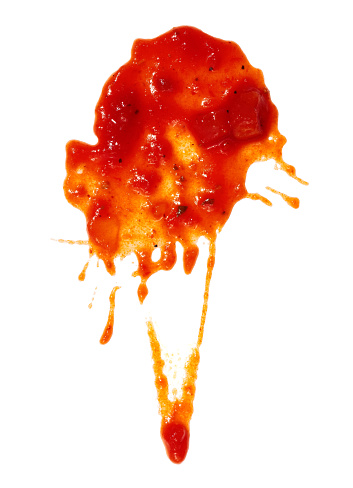 Dip ketchup blots and stains isolated on white background