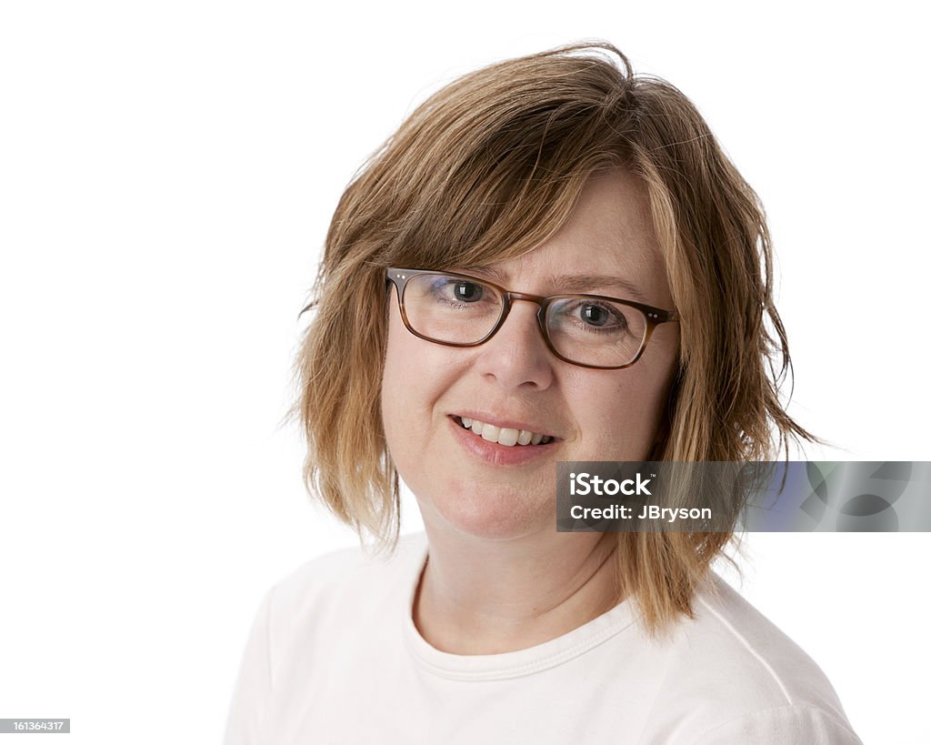 Real Personen: Kopf Schultern lächelnd europäischer Abstammung Erwachsener Frau mit Brille - Lizenzfrei 45-49 Jahre Stock-Foto