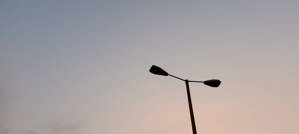 istock Lighting with a beautiful view of the evening sky 1613648301