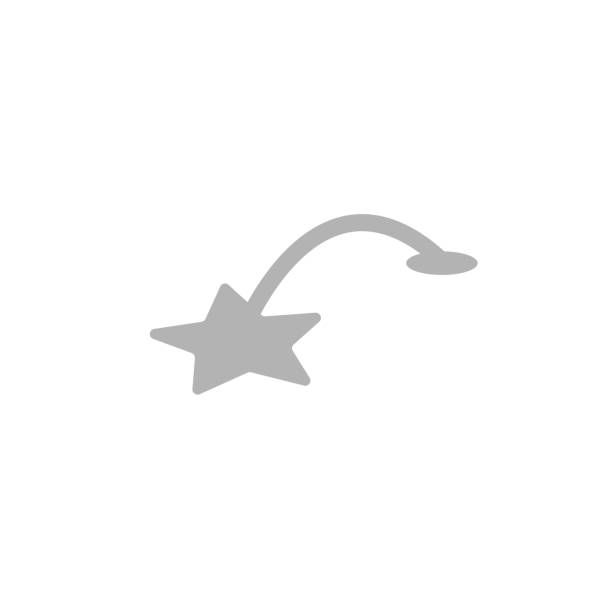 fliegendes sternsymbol auf weißem hintergrund, vektorillustration - star trail galaxy pattern star stock-grafiken, -clipart, -cartoons und -symbole