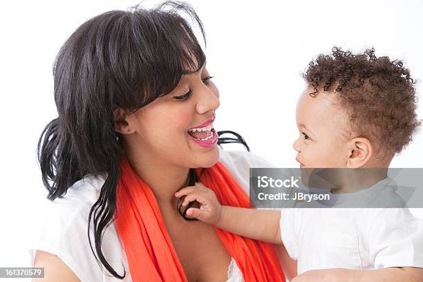 Real People Black African American Mother Talking With Toddler Stock Photo - Download Image Now